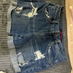 South Pole Blue Distressed Jean Shorts